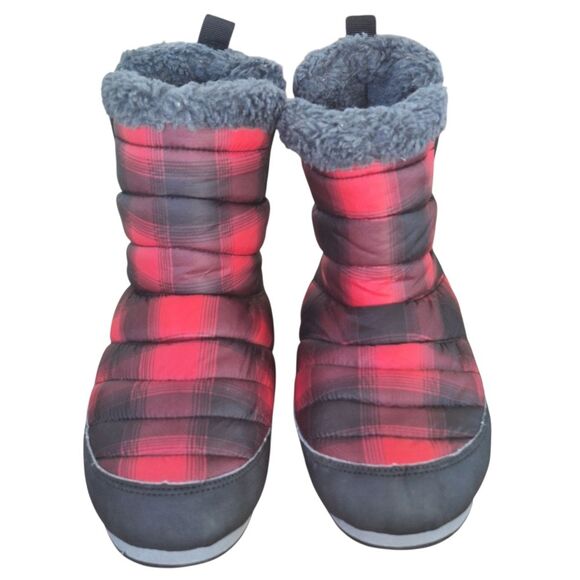 Eddie Bauer Red & Black Plaid Sherpa Lined Thermal Camp Boot Mid Calf Quilted 7 - Picture 11 of 16